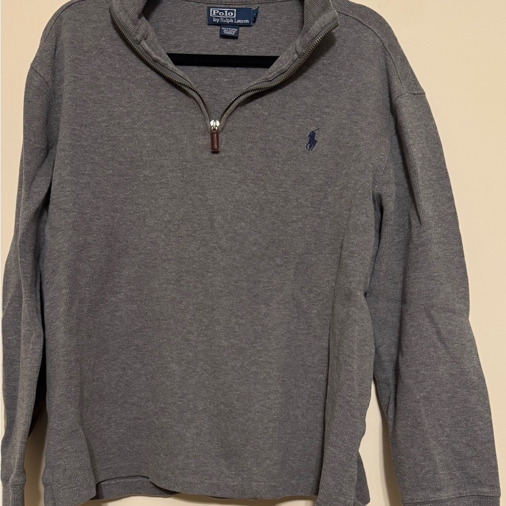 Ralph Lauren Heather Gray Quarter-Zip Sweater